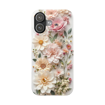 Lilly | Cream Floral iPhone Case – Slim Botanical Design with Wireless Charging